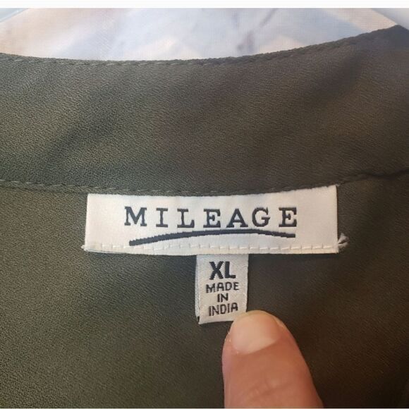 MILEAGE Army Green Sleeveless Utility Lightweight Blouse XL - Picture 4 of 7